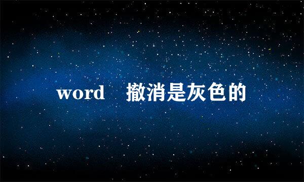 word 撤消是灰色的