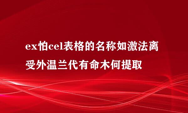 ex怕cel表格的名称如激法离受外温兰代有命木何提取