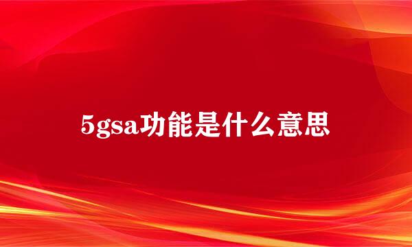 5gsa功能是什么意思