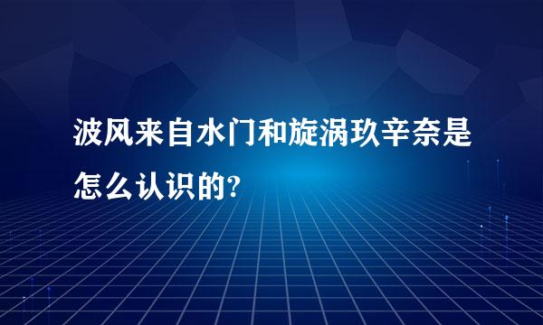 波风来自水门和旋涡玖辛奈是怎么认识的?