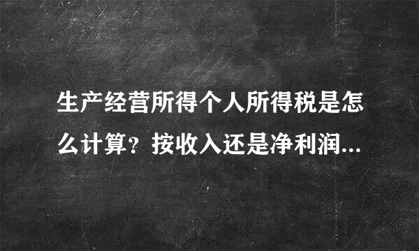 生产经营所得个人所得税是怎么计算？按收入还是净利润，如果亏本也要算吗？