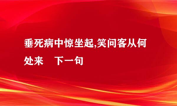 垂死病中惊坐起,笑问客从何处来 下一句