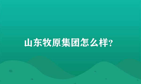 山东牧原集团怎么样？