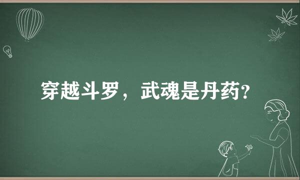 穿越斗罗，武魂是丹药？