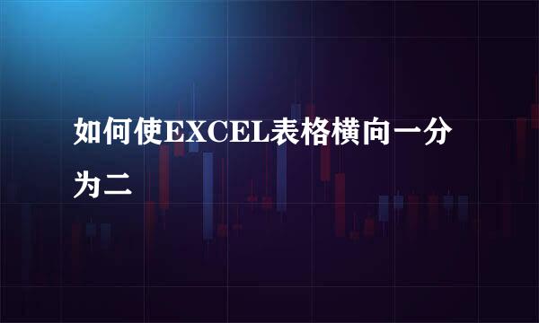 如何使EXCEL表格横向一分为二