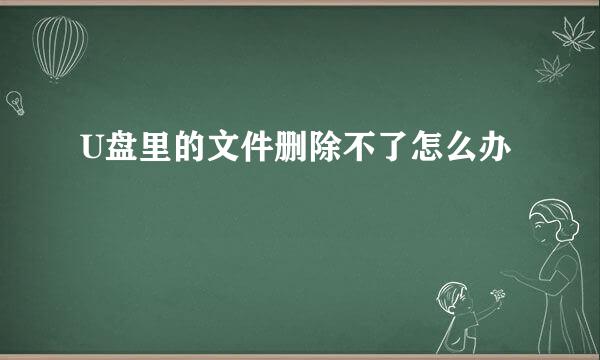 U盘里的文件删除不了怎么办