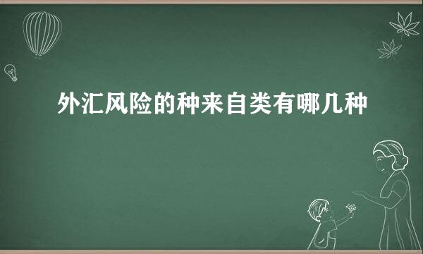 外汇风险的种来自类有哪几种