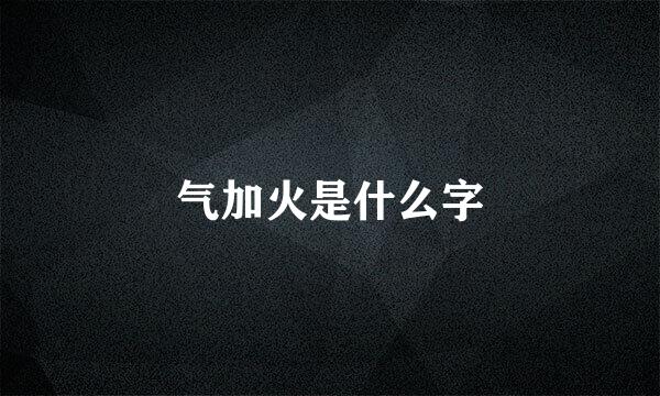 气加火是什么字