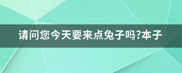 请问您今天要来点兔子吗?本子