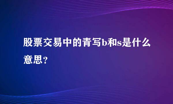 股票交易中的青写b和s是什么意思？