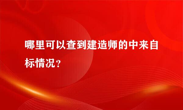 哪里可以查到建造师的中来自标情况？