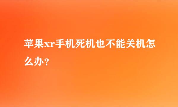 苹果xr手机死机也不能关机怎么办？