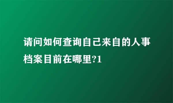 请问如何查询自己来自的人事档案目前在哪里?1