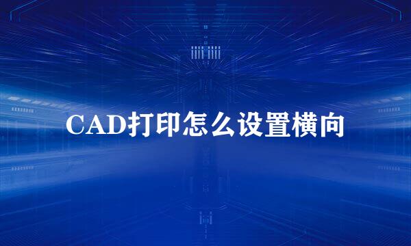 CAD打印怎么设置横向