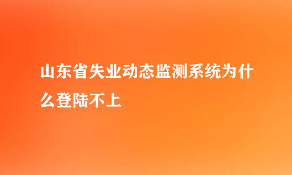 山东省失业动态监测系统为什么登陆不上