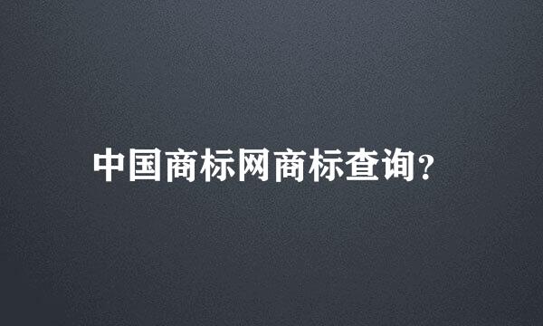 中国商标网商标查询？