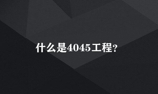 什么是4045工程？