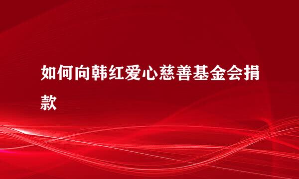 如何向韩红爱心慈善基金会捐款