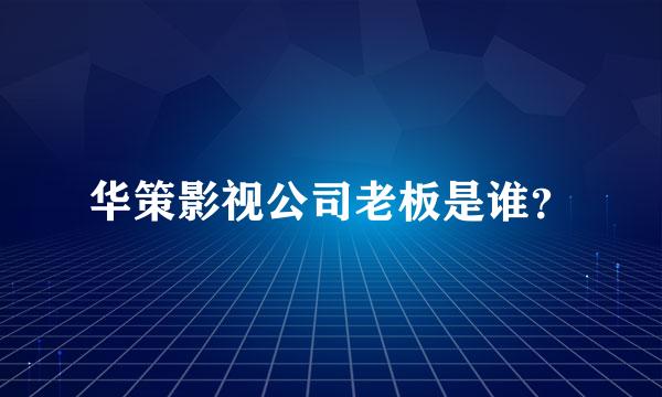 华策影视公司老板是谁？