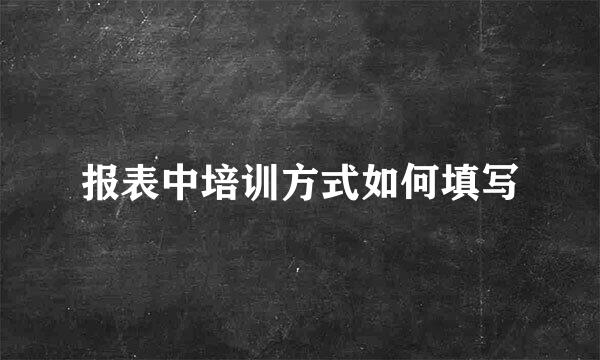 报表中培训方式如何填写