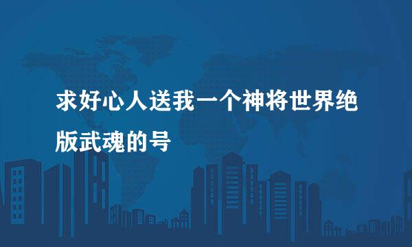 求好心人送我一个神将世界绝版武魂的号