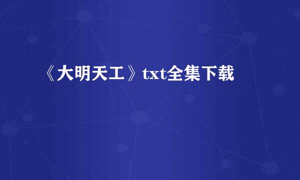 《大明天工》txt全集下载