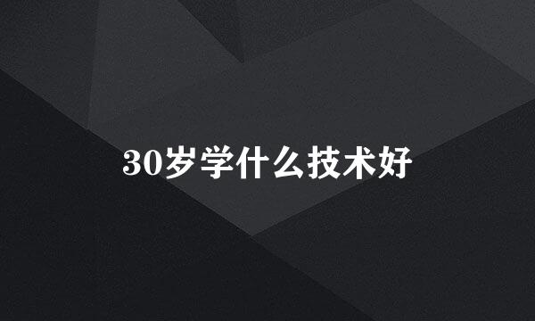 30岁学什么技术好