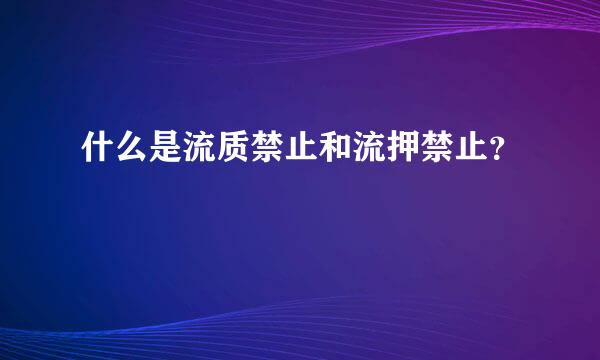 什么是流质禁止和流押禁止？