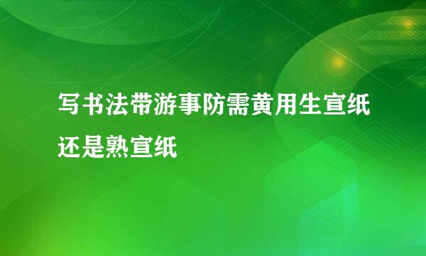 写书法带游事防需黄用生宣纸还是熟宣纸