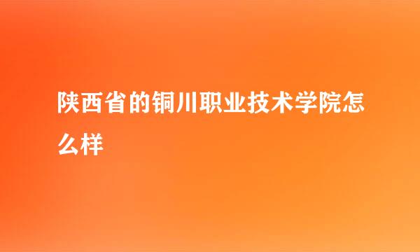 陕西省的铜川职业技术学院怎么样