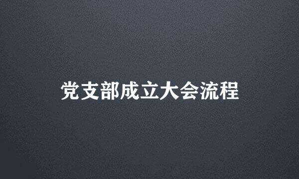 党支部成立大会流程