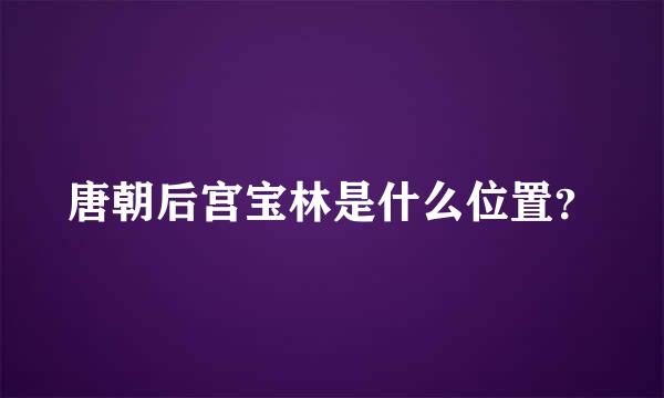 唐朝后宫宝林是什么位置？