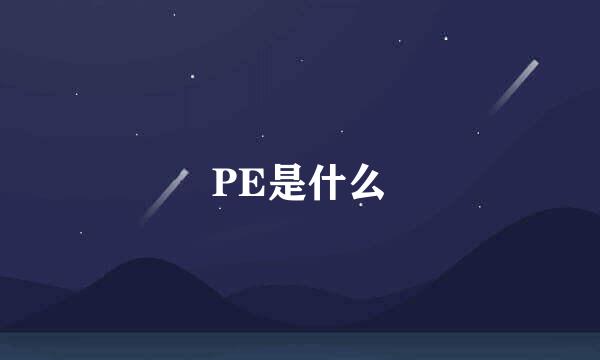 PE是什么