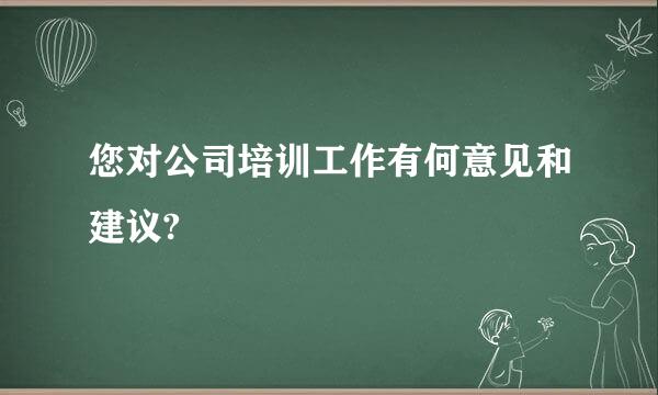 您对公司培训工作有何意见和建议?