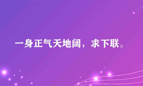 一身正气天地阔，求下联。