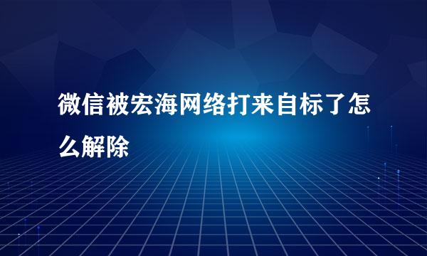 微信被宏海网络打来自标了怎么解除