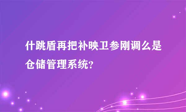 什跳盾再把补映卫参刚调么是仓储管理系统？