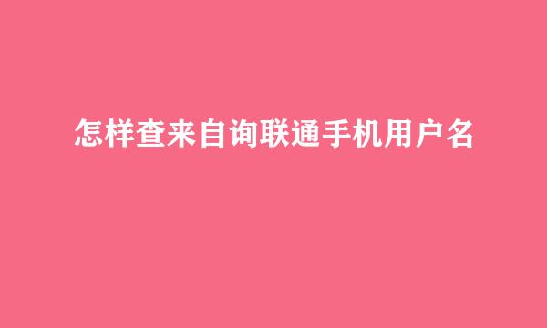 怎样查来自询联通手机用户名