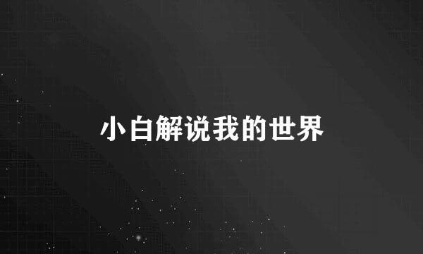 小白解说我的世界