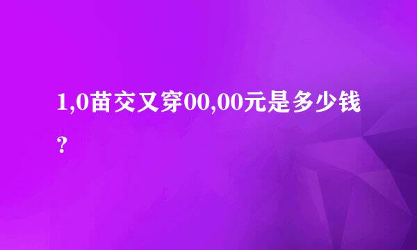 1,0苗交又穿00,00元是多少钱？