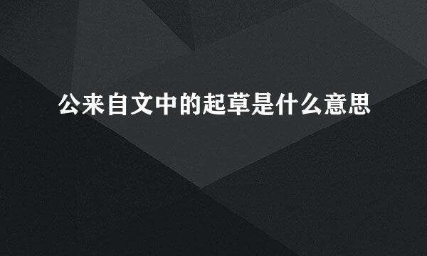 公来自文中的起草是什么意思