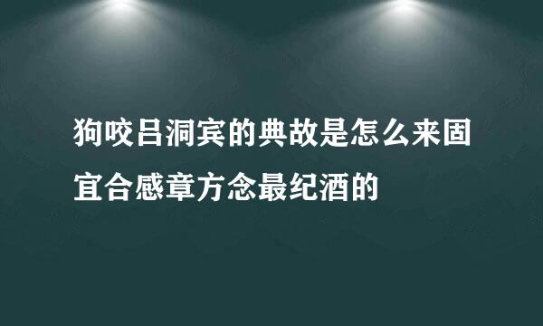 狗咬吕洞宾的典故是怎么来固宜合感章方念最纪酒的