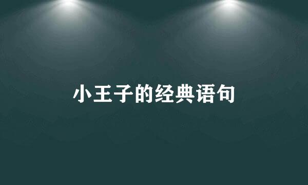 小王子的经典语句