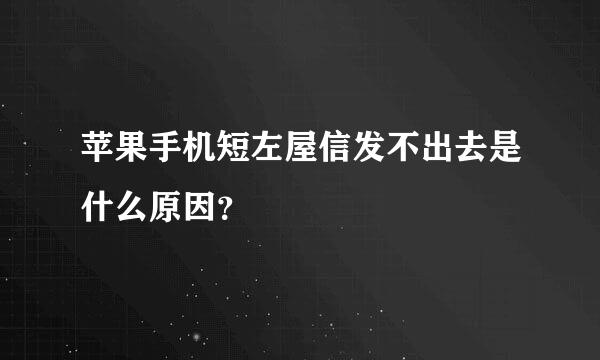 苹果手机短左屋信发不出去是什么原因？