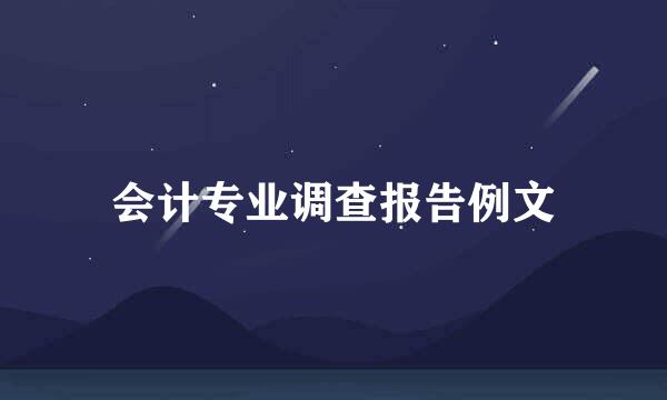 会计专业调查报告例文