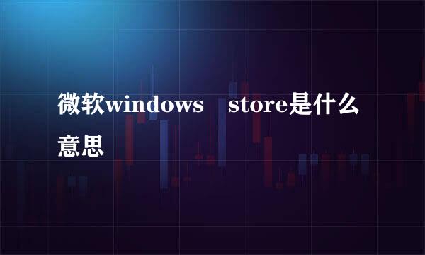 微软windows store是什么意思