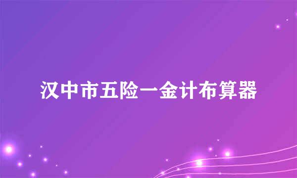 汉中市五险一金计布算器