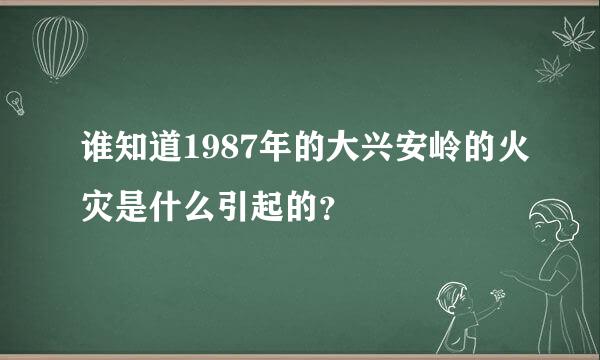 谁知道1987年的大兴安岭的火灾是什么引起的？