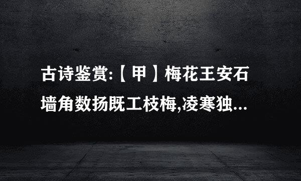 古诗鉴赏:【甲】梅花王安石墙角数扬既工枝梅,凌寒独自开。遥知不是雪,为有暗香来。 【乙...