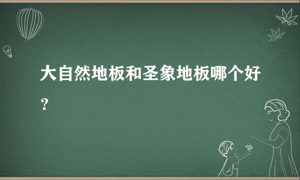 大自然地板和圣象地板哪个好？